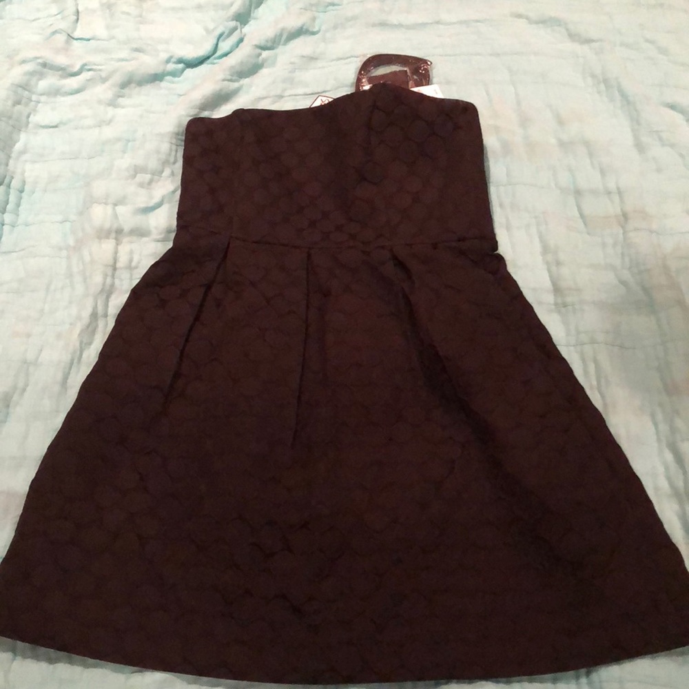 NWT Strapless Black Dress with Boning and Pockets